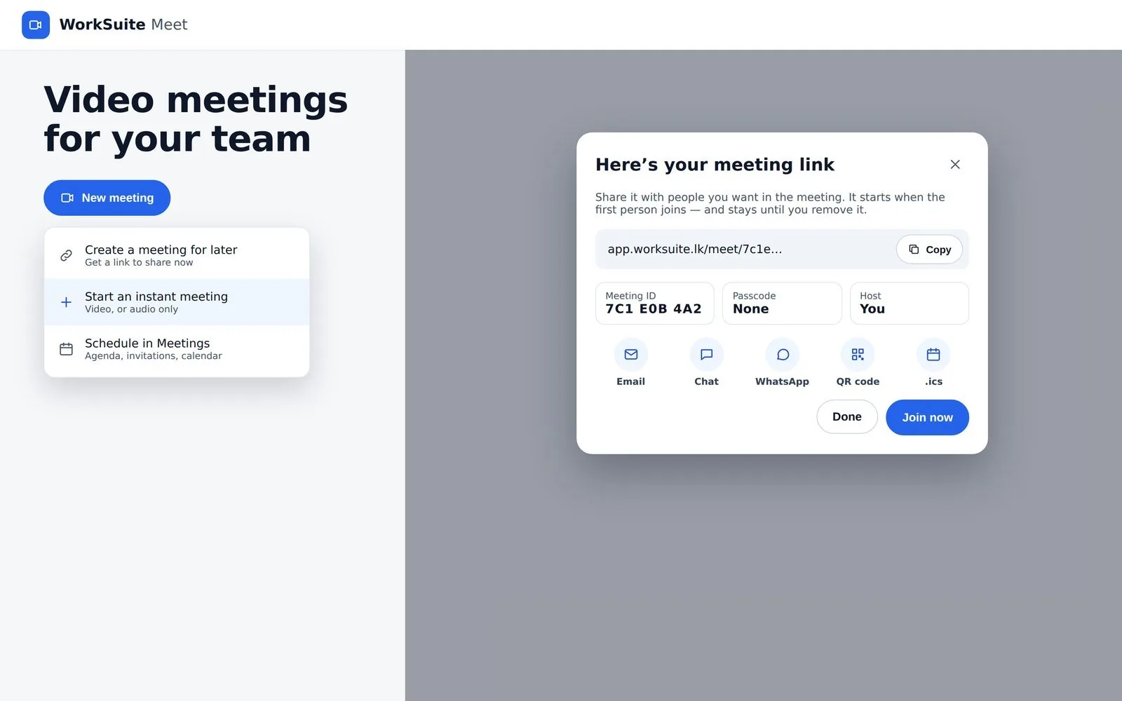 Scheduling a meeting: title, time, where it happens and who is invited